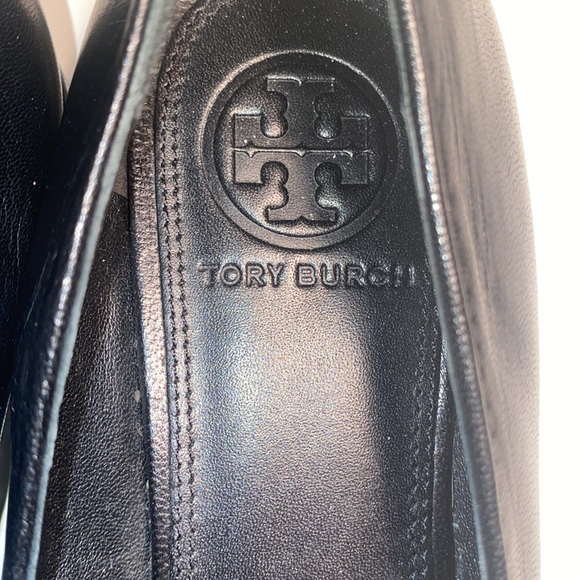 Tory Burch | black Leather Chain-Link Accents Loafers | size 7.5 - Picture 7 of 13